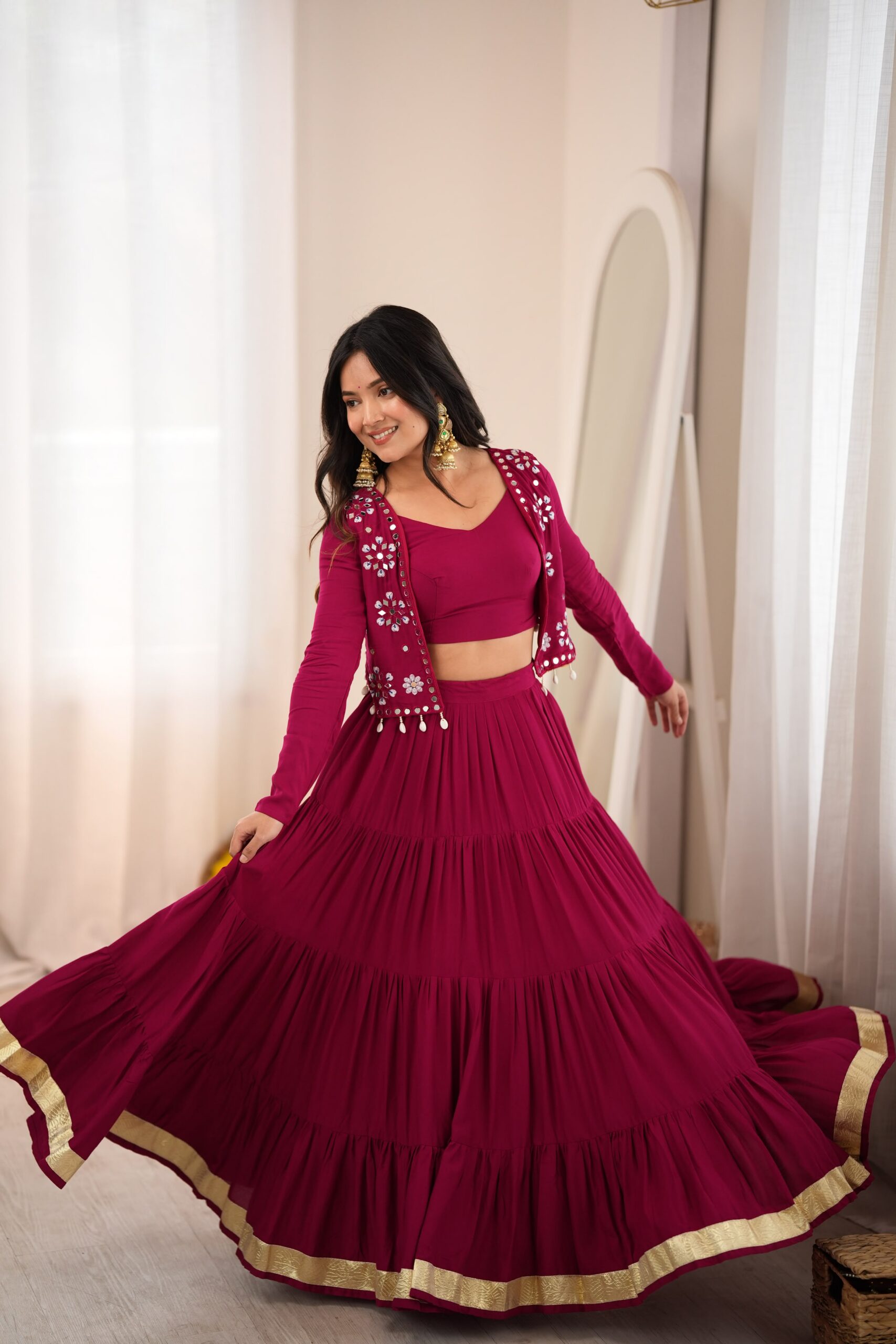 SP 94 Maroon Color Rayon Embroidery Work & Cowrie Work Lehenga Choli . Grab it for ₹2899. Delivery 4-6 Working Days. Shop now. | Lehenga, Bollywood Lehenga, Creative Lehenga, Designer Lehenga, Embroidered Lehenga, Party Wear Lehenga