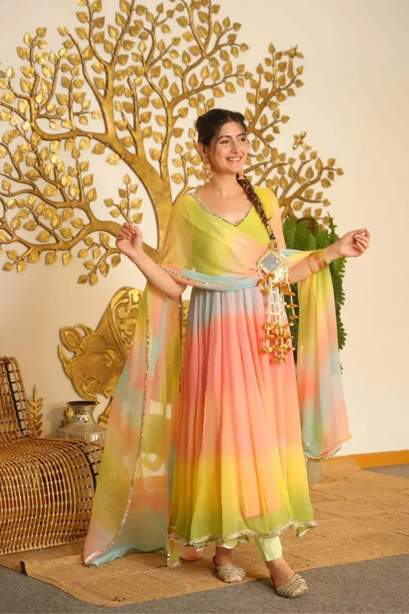 RTC 6069 Multi Faux Georgette Salwar Suit with Mirror Work & Embroidery Work. Get it for ₹2449. Delivery 4-6 Working Days. Shop now. | Anarkali Suits, Bollywood Anarkali, Creative-Anarkali, Designer Anarkali, Embroidered Anarkali, Party Wear Anarkali