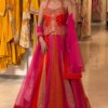Aglow Orange Chinon Silk Multi Thread Work Lehenga Choli
