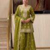 Angelic Mehendi Chinon Silk Embroider Work Salwar Suit