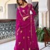 Angelic Pink Faux Georgette Thread Work Gown