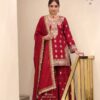 Angelic Red Chinon Silk Embroider Work Salwar Suit