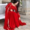 Angelic Red Faux Georgette Sequence Work Gown