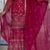 Cool Pink Fandy Crush Silk Sequins Work Salwar Suit