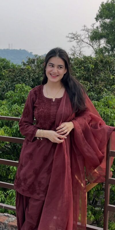 Fancy Maroon Rayon Embroidery Work Salwar Suit