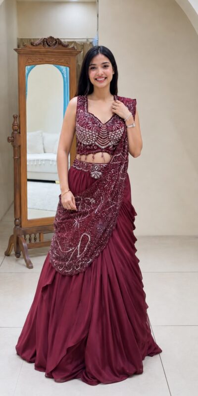Fancy Pink Rangoli Silk Embroidery Work Lehenga Choli