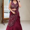 Fancy Pink Rangoli Silk Embroidery Work Lehenga Choli
