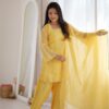 Fancy Yellow Crunchy Silk Siroski Work Salwar Suit