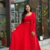 Fantastic Red Fendy Silk Hand Work Salwar Suit