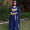 Glowing Blue Mal Chanderi Sequins Work Salwar Suit