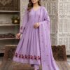Glowing Lavender Mul Chanderi Sequence Work Salwar Suit