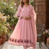 Glowing Peach Mul Chanderi Sequence Work Salwar Suit