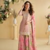 Glowing Pink Chinon Sequence Work Salwar Suit