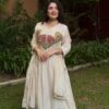 Glowing White Mal Chanderi Sequins Work Salwar Suit