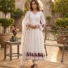 Glowing White Mul Chanderi Sequence Work Salwar Suit