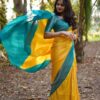 Magical Yellow Soft Lichi Jacquard Work Saree