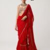 Nice Red Faux Georgette Sequence Work Saree