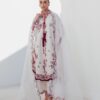 Nice White Roman Silk Embroidery Work Salwar Suit