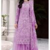 Perfect Lavender Net Georgette Thread Work Salwar Suit