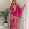 Perfect Pink Faux Georgette Sequence Work Salwar Suit