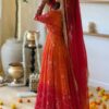 Perfect Red Faux Georgette Thread Work Salwar Suit