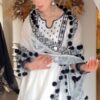Shiny White Natural Crepe Silk Thread Work Salwar Suit