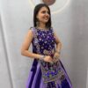 Special Lavender Vichitra Thread Work Lehenga Choli