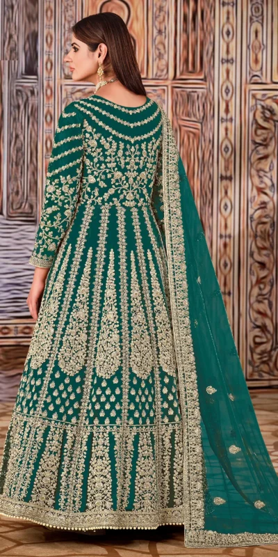 Super Blue Butterfly Net Sequins Work Salwar Suit