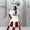 Super Maroon Cotton Hand Mirror Work Lehenga Choli