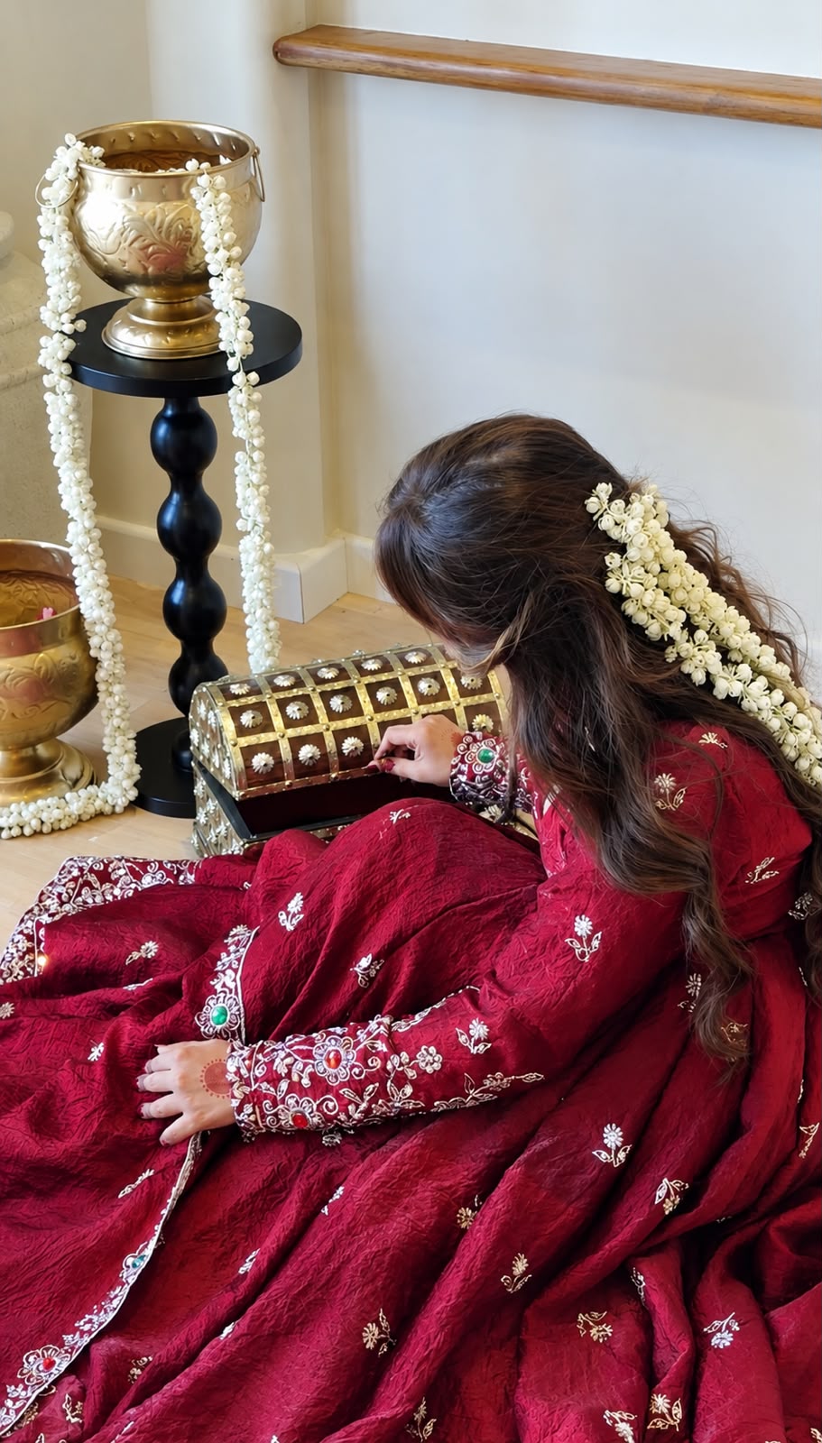 Super Maroon Doremon Crush Sequence Work Gown