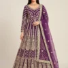 Super Purple Butterfly Net Sequins Work Salwar Suit