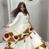 Super White Cotton Gota Patti Work Lehenga Choli