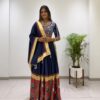 Trendy Navy Blue Rayon Embroider Work Lehenga Choli