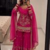 Trendy Pink Faux Georgette Sequence Work Salwar Suit