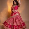 Trendy Pink Printed Rayon Mirror Work Lehenga Choli