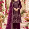 Trendy Wine 9000 Velvet Embroidery Work Salwar Suit