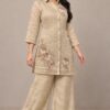 Unique Brown Salsa Butti Beads Work Kurti