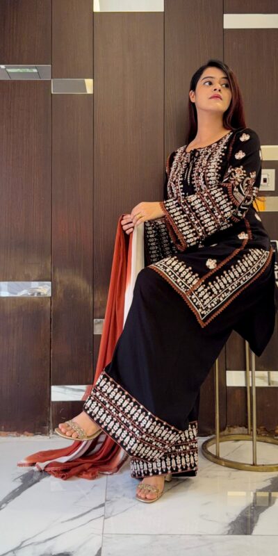 NSR 888 Black Rayon Salwar Suit with Embroidery Work & Thread Embroidery. Best Price ₹2199. Delivery 4-6 Working Days. Shop now. | Jump Suits, Salwar suit, Casual Suits, Creative suits, Designer Suits, Palazzo Suits, Party Wear Suits, Patiala Suits, Straight Suits