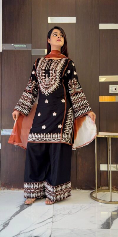 NSR 888 Black Rayon Salwar Suit with Embroidery Work & Thread Embroidery. Best Price ₹2199. Delivery 4-6 Working Days. Shop now. | Jump Suits, Salwar suit, Casual Suits, Creative suits, Designer Suits, Palazzo Suits, Party Wear Suits, Patiala Suits, Straight Suits