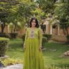 KA 1275 Green in Colour Faux Georgette Bandhani Print Work Gown. Available at ₹1669 only. Delivery 4-6 Working Days. Shop now. | Gowns, Bollywood Gowns, Creative Gowns, Designer Gowns, Embroidered Gowns, Party Wear Gowns