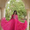 KA 1275 Pink in Colour Faux Georgette Bandhani Print Work Gown. Available at ₹1669 only. Delivery 4-6 Working Days. Shop now. | Gowns, Bollywood Gowns, Creative Gowns, Designer Gowns, Embroidered Gowns, Party Wear Gowns
