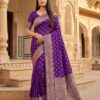 MB 3328 Purple Dolla Silk Saree Perfect for Wedding, Party, Sangeet, Family Gatherings, Karwa Chauth – . Exclusive Offer ₹2199. Delivery 4-6 Working Days. | Sarees, Bollywood Sarees, Creative Sarees, Designer Sarees, Embroidered Sarees, Ethnic Saree, Modern Digital sarees, Party Wear Sarees