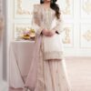 Aglow White French Crep Silk Mirror Work Salwar Suit