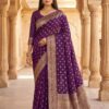 MB 3328 Wine Dolla Silk Saree Perfect for Wedding, Party, Sangeet, Family Gatherings, Karwa Chauth – . Exclusive Offer ₹2199. Delivery 4-6 Working Days. | Sarees, Bollywood Sarees, Creative Sarees, Designer Sarees, Embroidered Sarees, Ethnic Saree, Modern Digital sarees, Party Wear Sarees