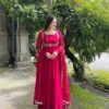 ZB 5078 Pink Faux Georgette Gown with Mirror Work & Embroidery Work. Get it for ₹2199. Delivery 4-6 Working Days. Online Shop now. | Gowns, Bollywood Gowns, Creative Gowns, Designer Gowns, Embroidered Gowns, Party Wear Gowns