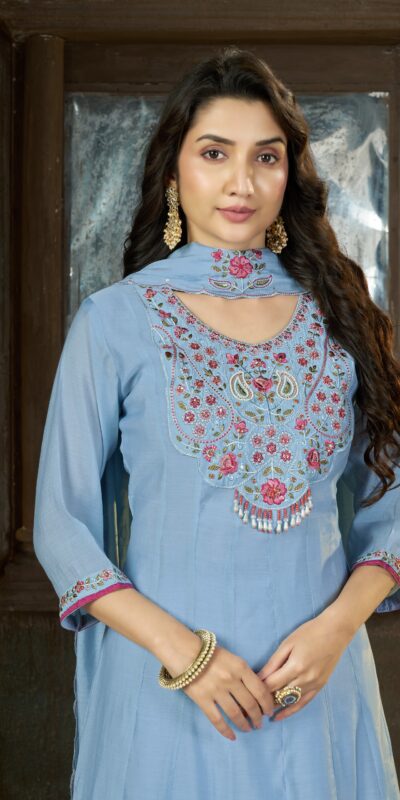 DIVA 175 Blue Mal Chanderi Salwar Suit Perfect for Wedding, Party, Baisakhi, Housewarming, Sangeet – Introductory Price ₹2899. Delivery 4-6 Working D | Jump Suits, Salwar suit, Casual Suits, Creative suits, Designer Suits, Palazzo Suits, Party Wear Suits, Patiala Suits, Straight Suits