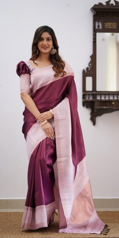 KPR 164 Wine Soft Lichi Silk Saree with Lace Work & Lace Border. Introductory Price ₹1649. Delivery 4-6 Working Days. Shop now. | Sarees, Bollywood Sarees, Creative Sarees, Designer Sarees, Embroidered Sarees, Ethnic Saree, Modern Digital sarees, Party Wear Sarees