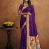 MB 239 Purple Color Organza Silk Saree with Moti Work & Zari Work. Grab it for ₹2299. Delivery 4-6 Working Days. Shop now. | Sarees, Bollywood Sarees, Creative Sarees, Designer Sarees, Embroidered Sarees, Ethnic Saree, Modern Digital sarees, Party Wear Sarees