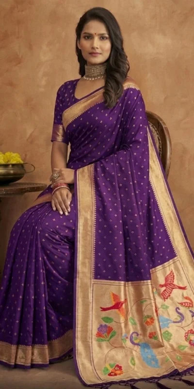 MB 239 Purple Color Organza Silk Saree with Moti Work & Zari Work. Grab it for ₹2299. Delivery 4-6 Working Days. Shop now. | Sarees, Bollywood Sarees, Creative Sarees, Designer Sarees, Embroidered Sarees, Ethnic Saree, Modern Digital sarees, Party Wear Sarees