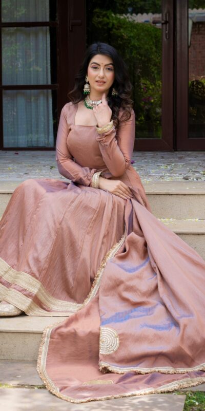 ND 5078 Brown Vichitra Salwar Suit with Sequins Work & Embroidery Work. Available at ₹2449 only. Delivery 4-6 Working Days. Shop now. | Anarkali Suits, Bollywood Anarkali, Creative-Anarkali, Designer Anarkali, Embroidered Anarkali, Party Wear Anarkali, Salwar suit